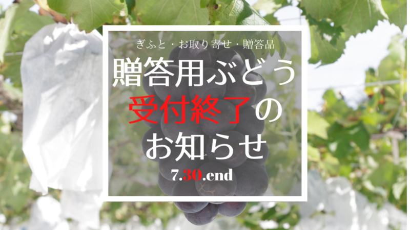 2022/7/30 『贈答用ぶどう』の受付終了のお知らせ 1