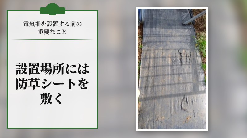 【電気柵を設置する前の重要なこと】設置予定場所には防草シートを設置する
