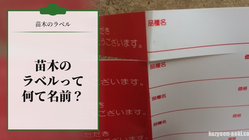 苗木についてるラベルって何て名前？