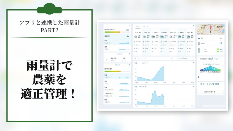 アプリと連携している雨量計で農薬を適正管理！　PART2